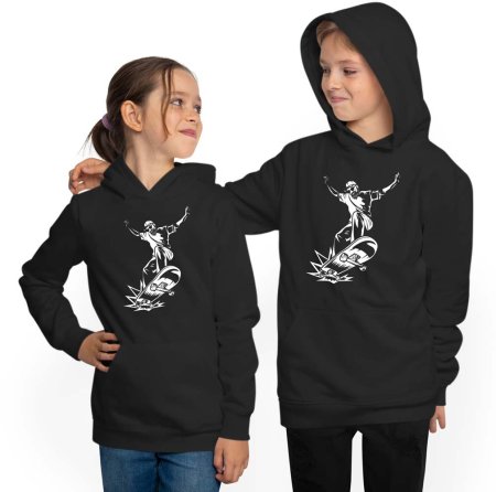 Skater Hoodie Kids Hooded Sweater - Jumping Skater i513